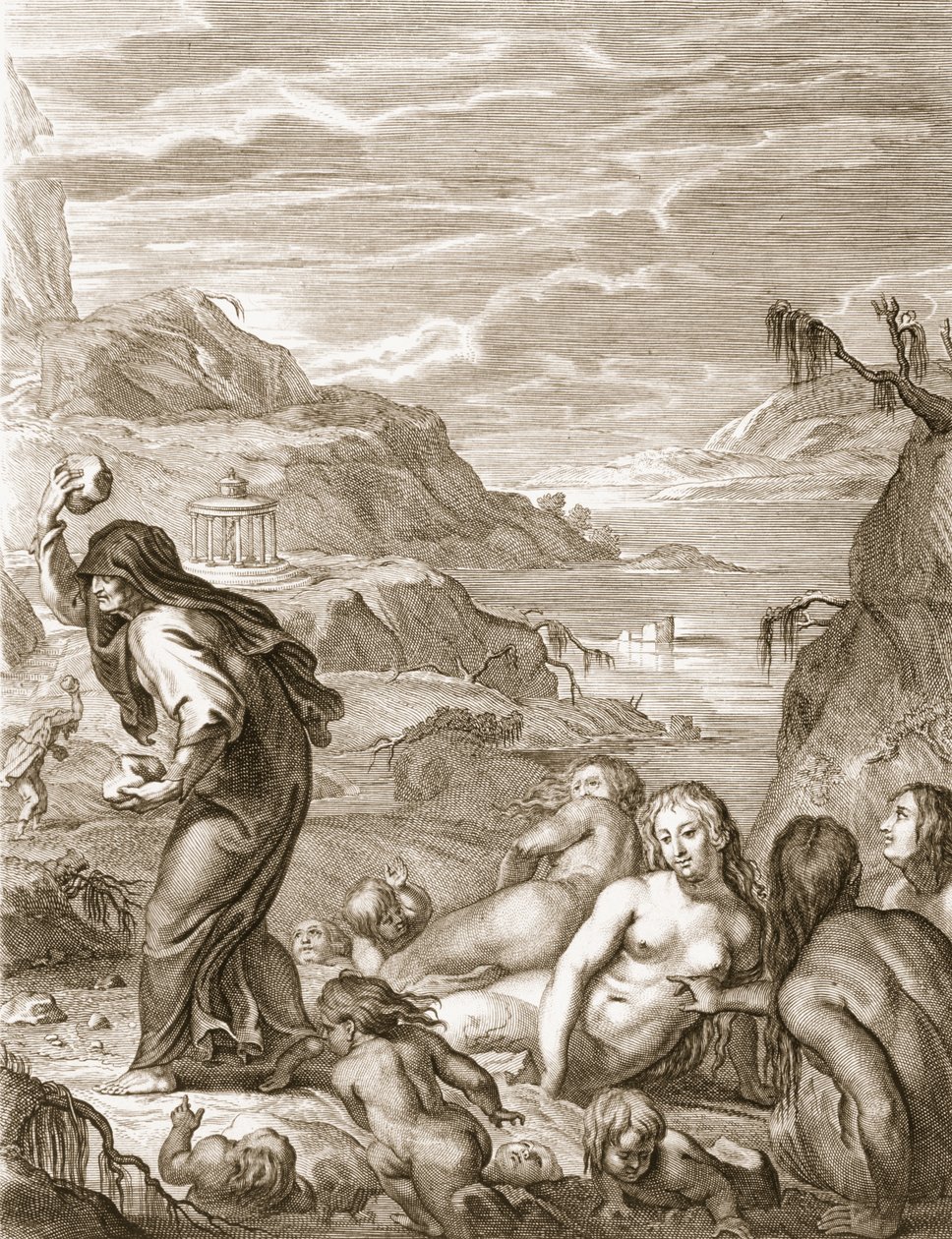 DeucalionとPyrrha Repeople the Worldの後ろに石を投げて、1731 作： バーナード・ピカール