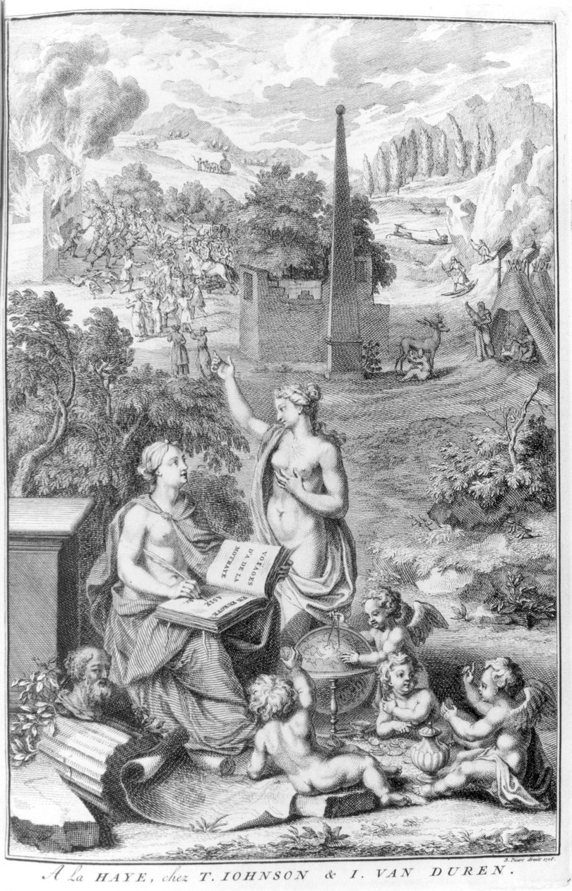 Sieur de la Motrayeによる「Voyages ... en Europe、en Asie et en Afrique」への口絵、1727年発行 作： バーナード・ピカール