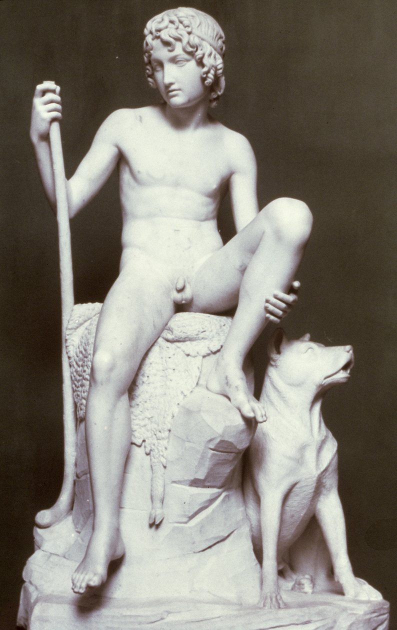 羊飼いの少年、1817年（大理石） 作： ベルテル・トルバルセン