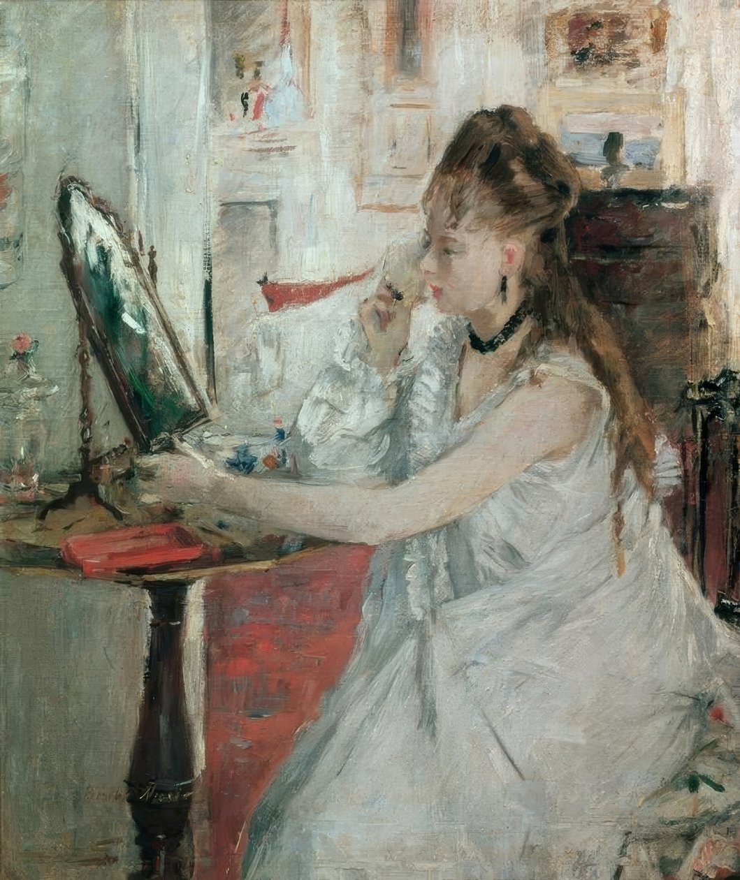 Jeune femme se poudrant（若い女性が粉末化） 作： ベルト・モリゾ