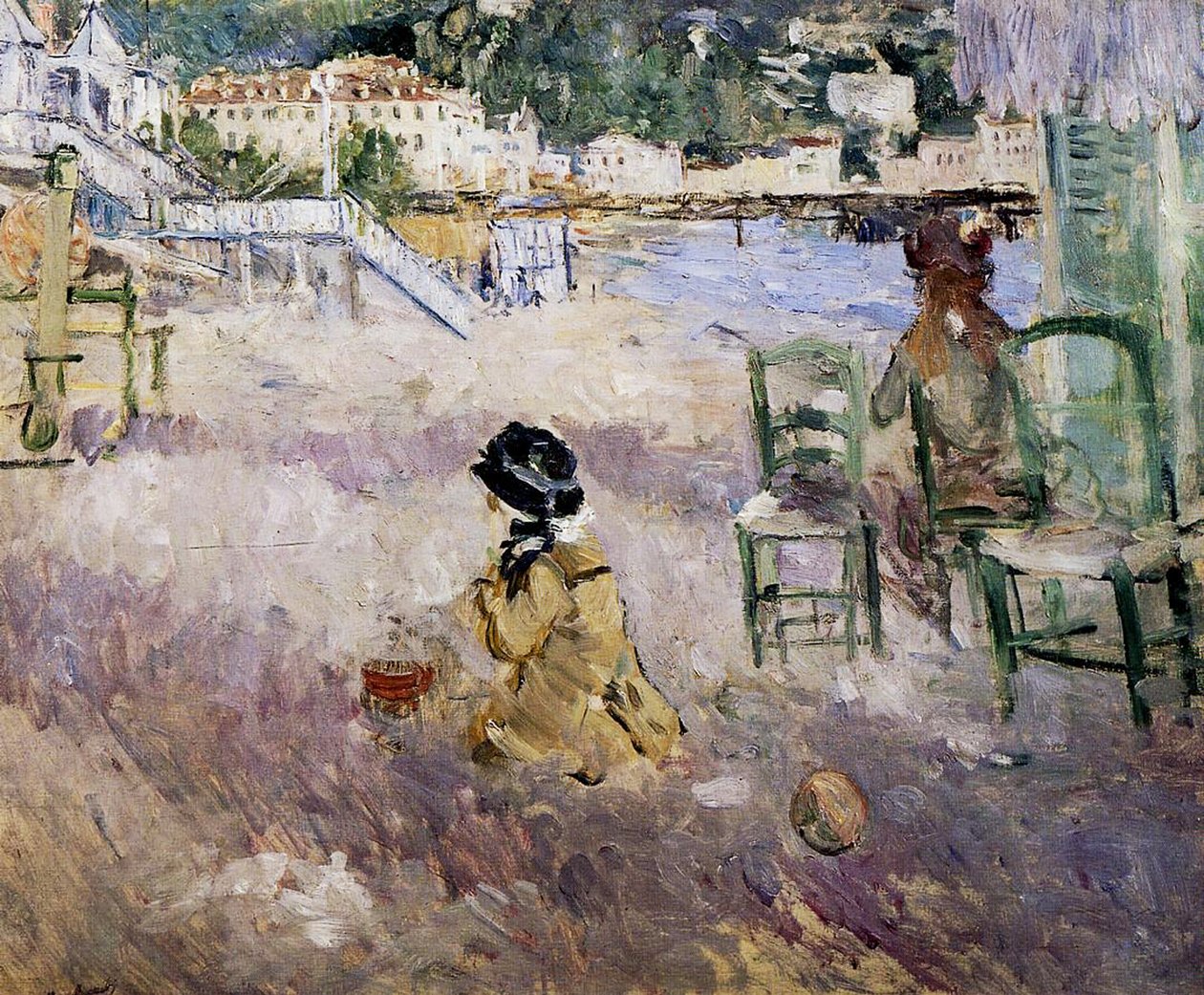 ニースのビーチ、1882年（oilon canvas） 作： ベルト・モリゾ