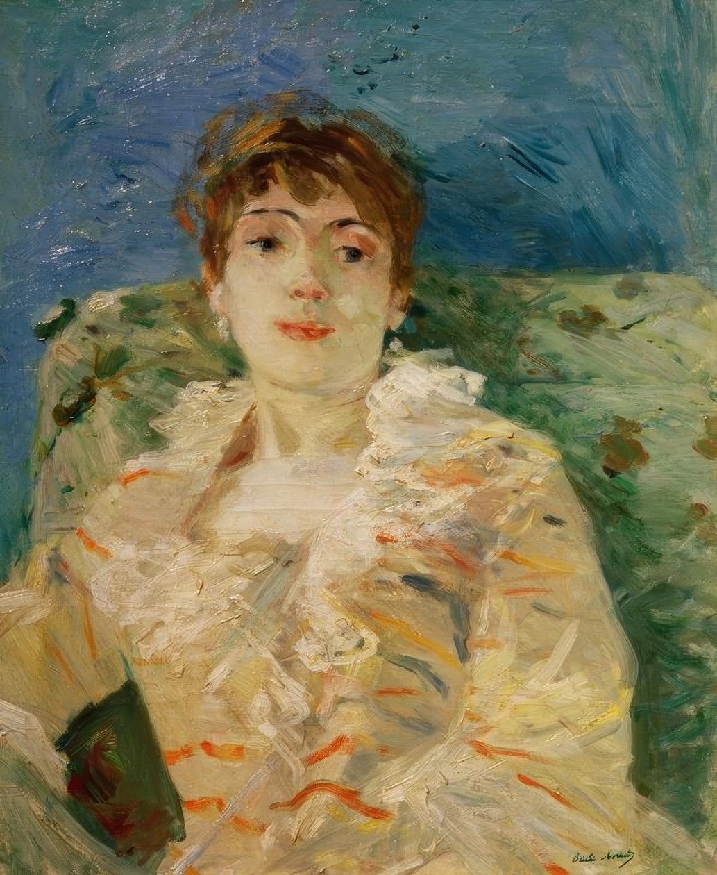 ソファの上の若い女性 作： ベルト・モリゾ