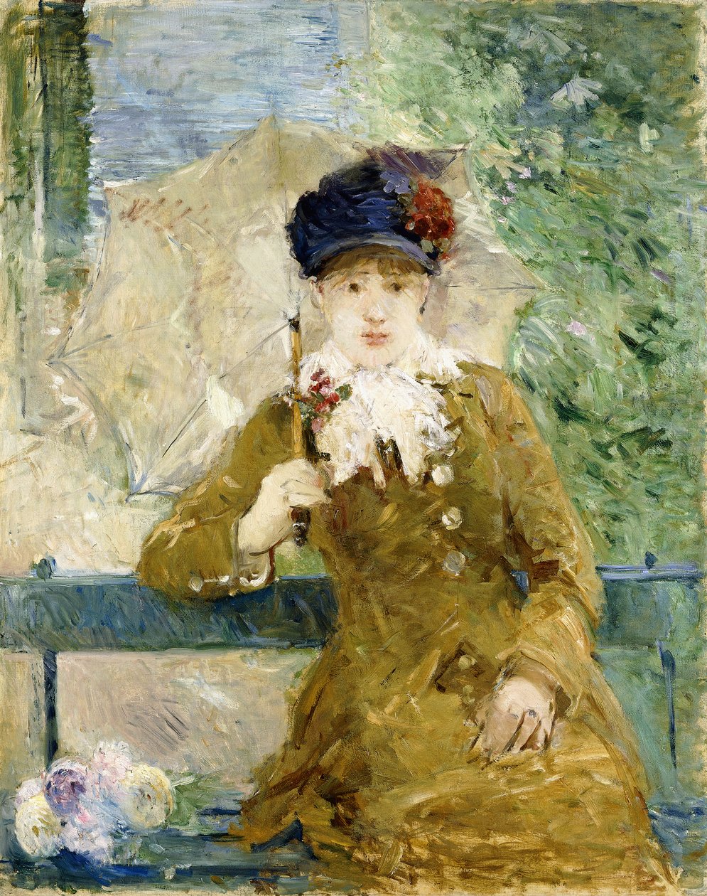傘を持つ女性、1881 作： ベルト・モリゾ