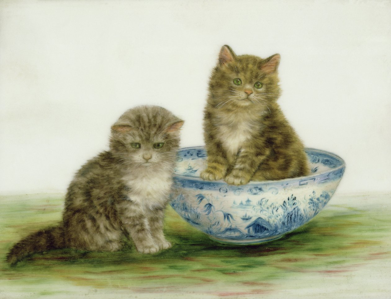 青いチャイナボウルの子猫 作： ベッシー・バンバー
