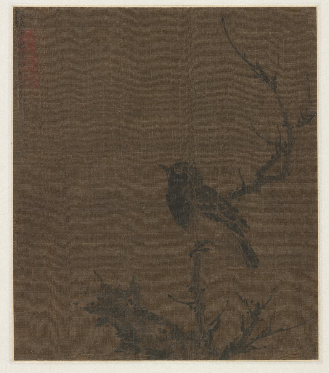 プルヌスの枝に乗った眠る鳥（1400年代 作： 辺景昭