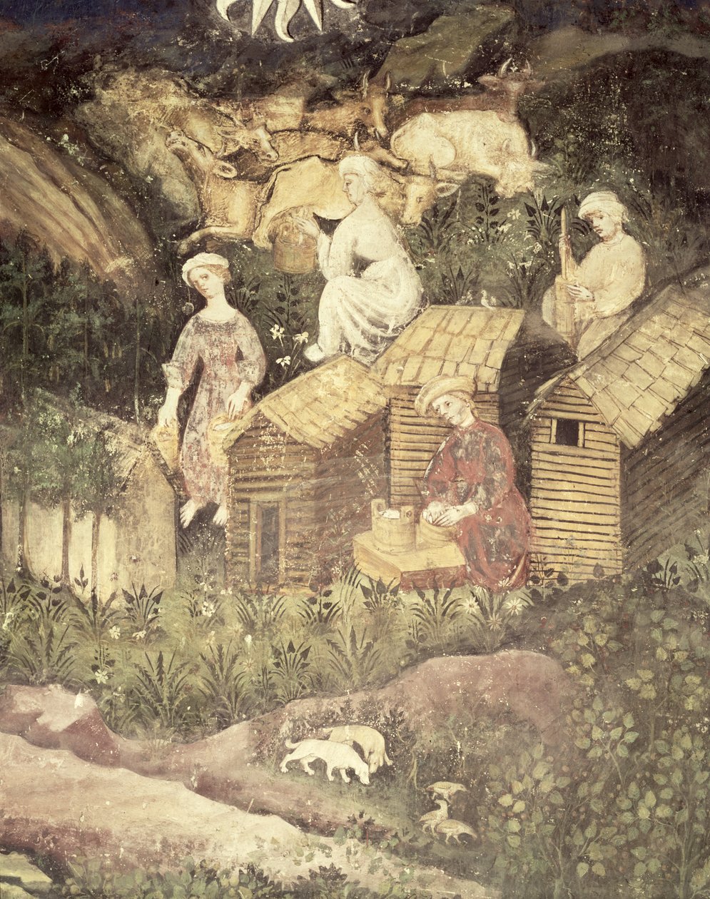 6月、蜂蜜の収集の詳細、1400年頃 作： ボヘミアンスクール
