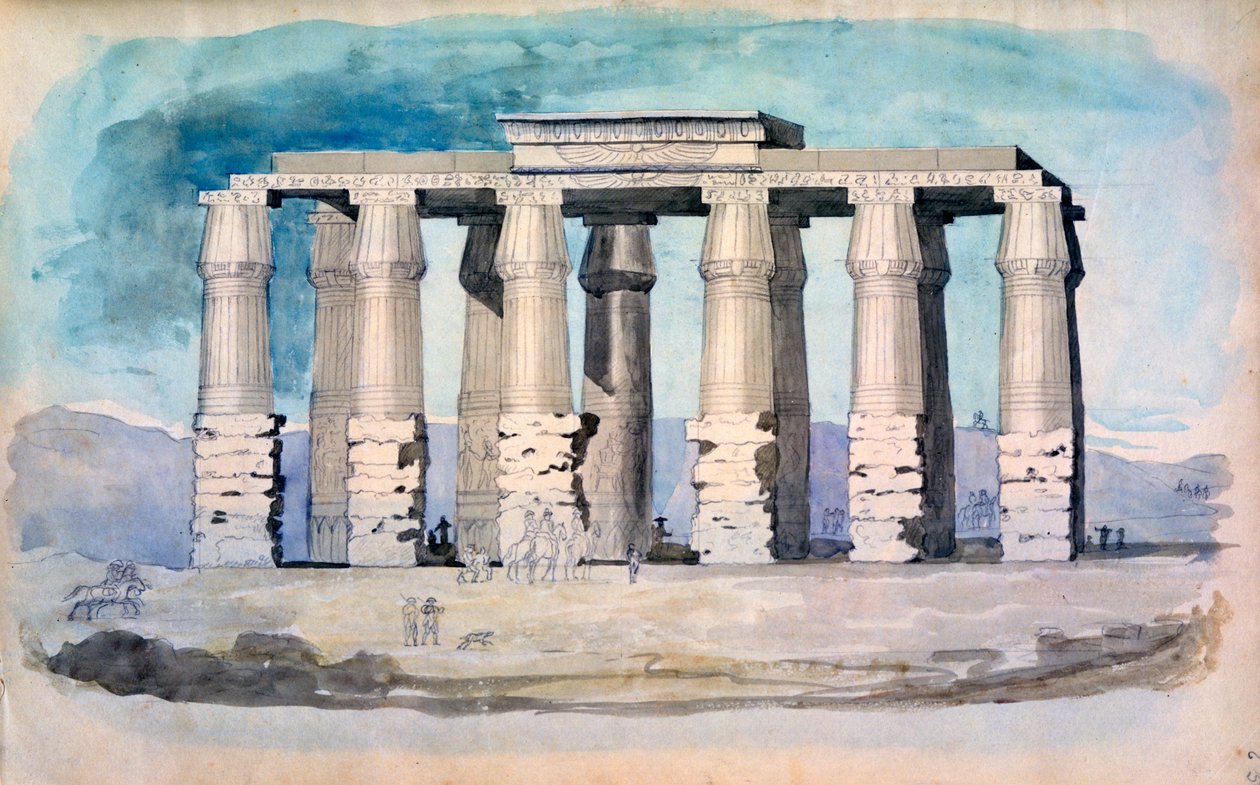 古代エジプトの寺院、エジプト、19 世紀 作： CHスミス
