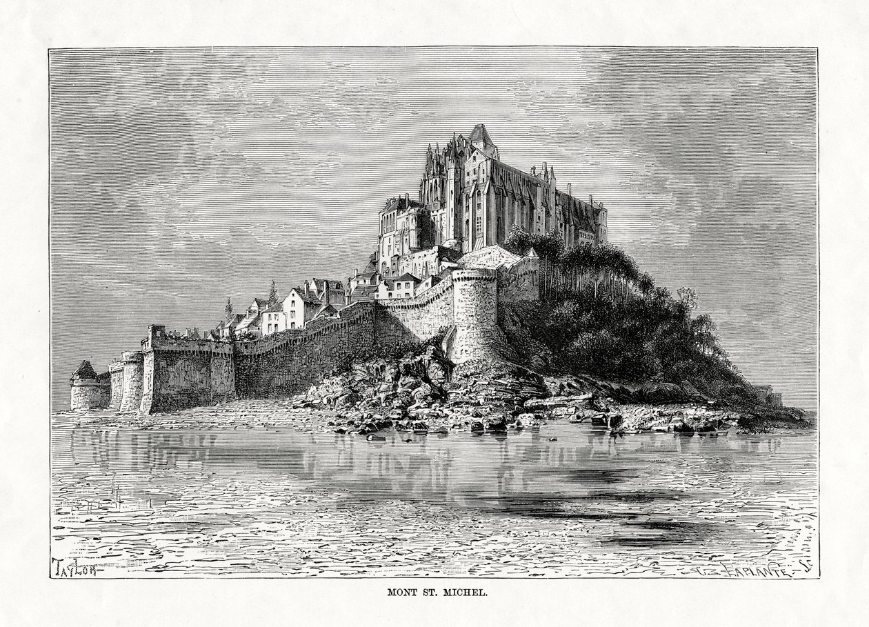 モンサンミシェル、ノルマンディー、フランス、1879 作： C.ラプランテ