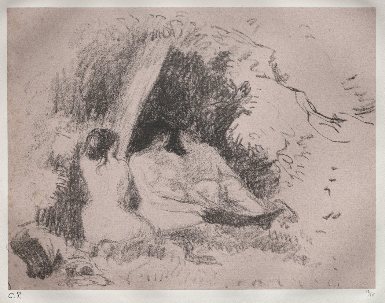 ヌードの女性、c。 1896 作： カミーユ・ジェイコブ・ピサロ