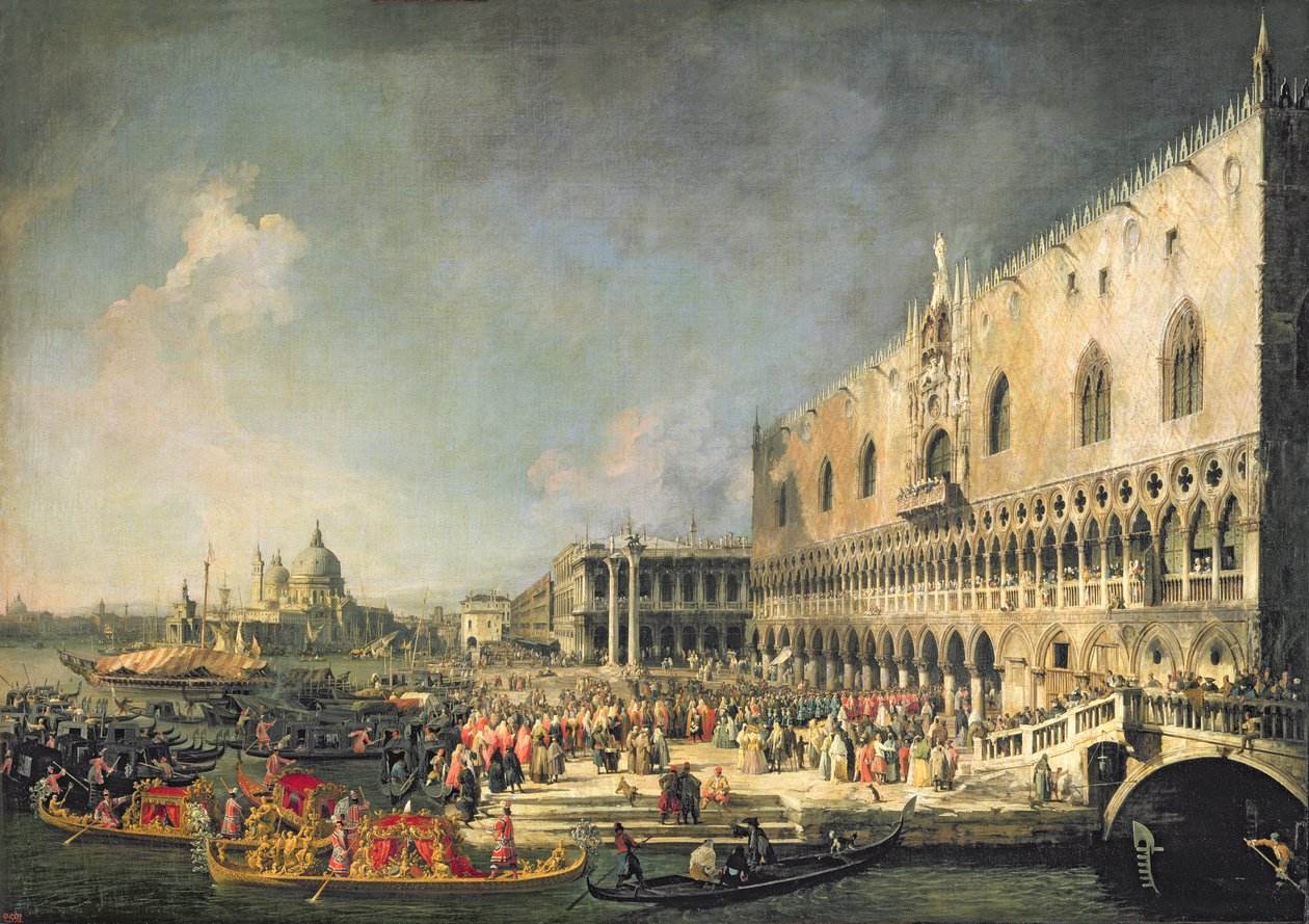 1740年代のヴェネツィアでのフランス大使のレセプション 作： ジョバンニアントニオ運河（カナレット）