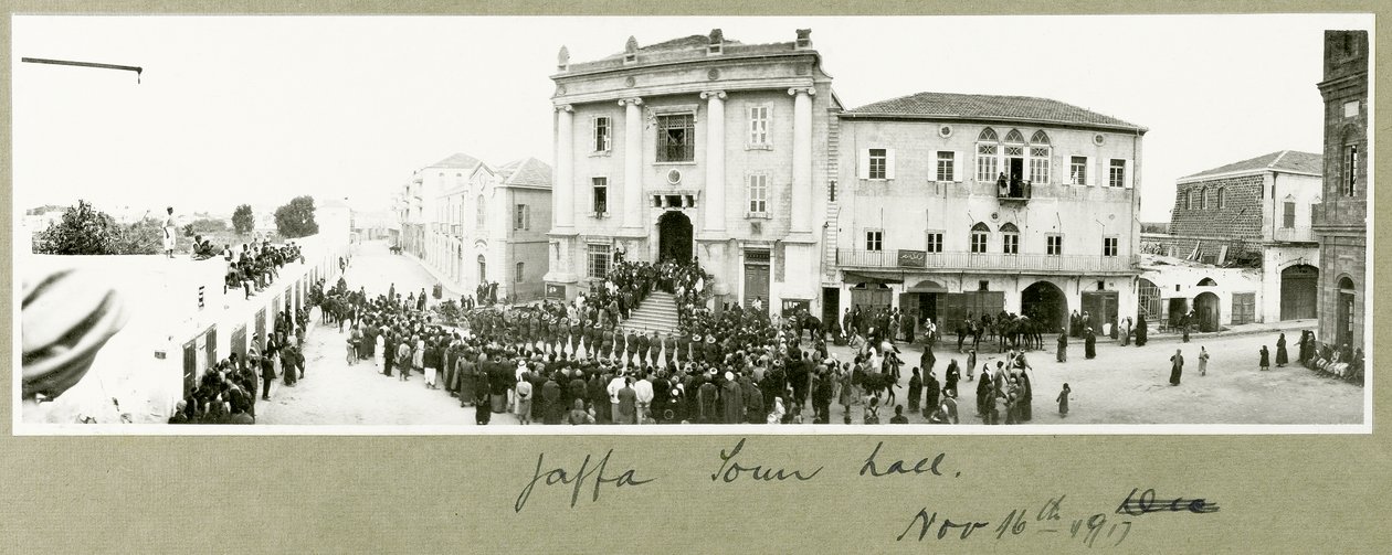 ヤッファタウンホール、1917年11月16日 作： 大tアーサーロードス