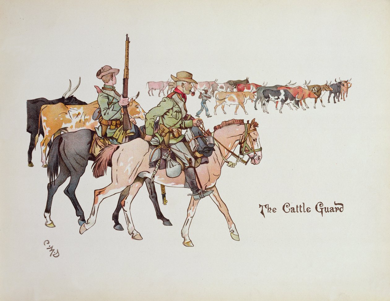 キャトルガード、「レディスミスのリーグ選手」、1900年 作： キャプテンクライブディクソン