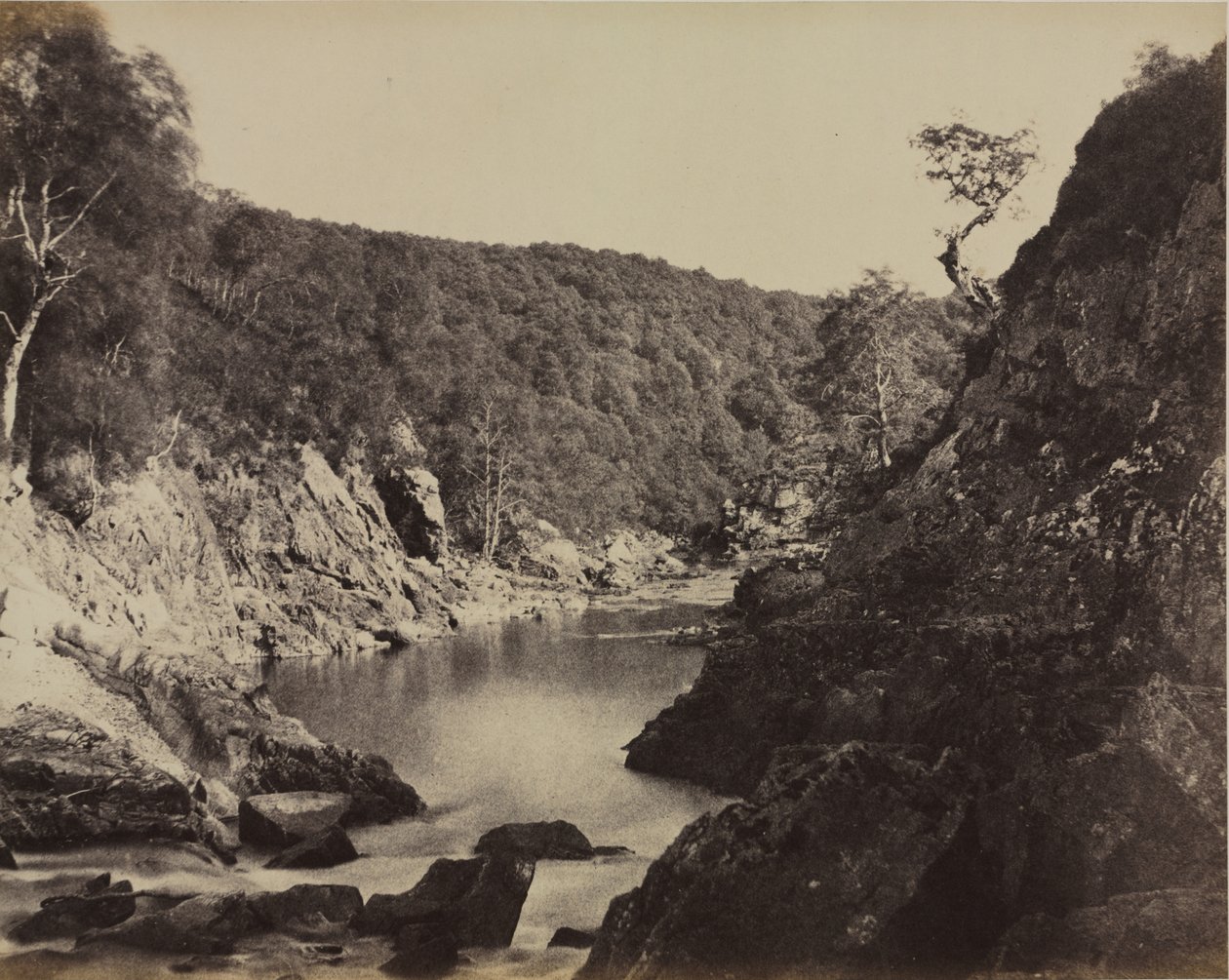 川の風景、スコットランド、c。 1858年。 作： キャプテンホレイショロス
