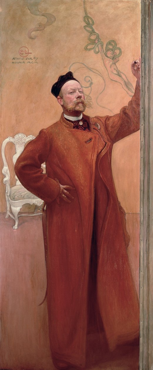 鏡の前：自画像、1900 作： カール・ラーソン