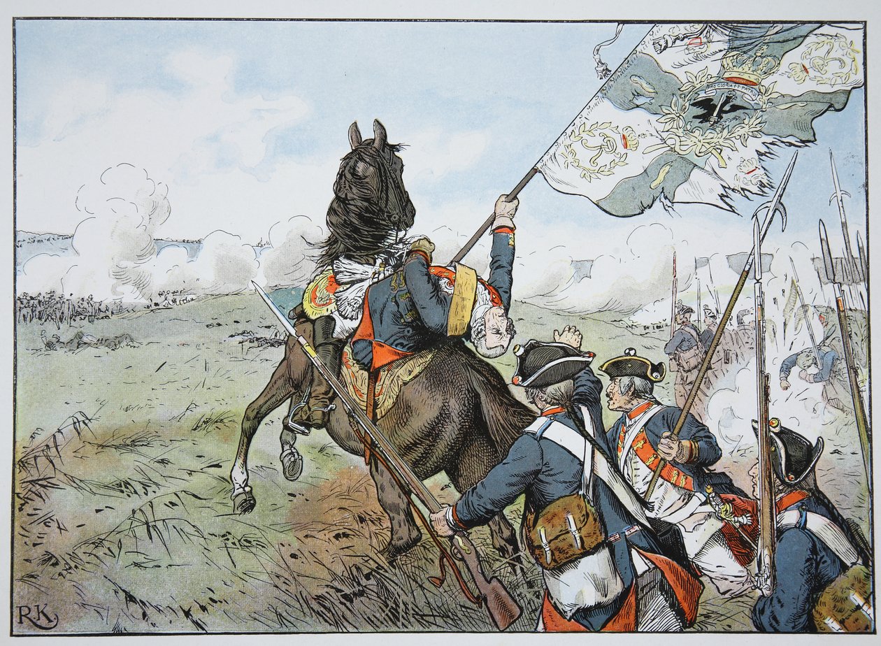 1757年5月6日、プラハでのシュヴェリンの英雄的死 作： カール・ロシュリング