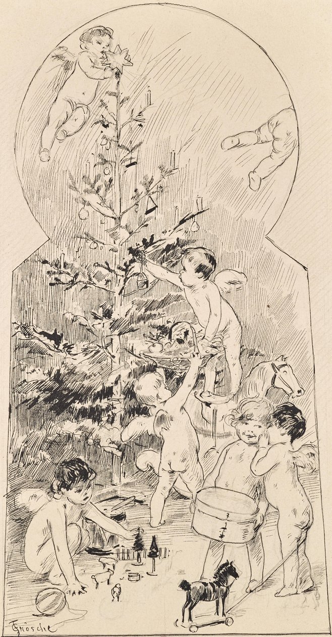 天使たち、クリスマスツリーの掃除 作： CarlFröschl