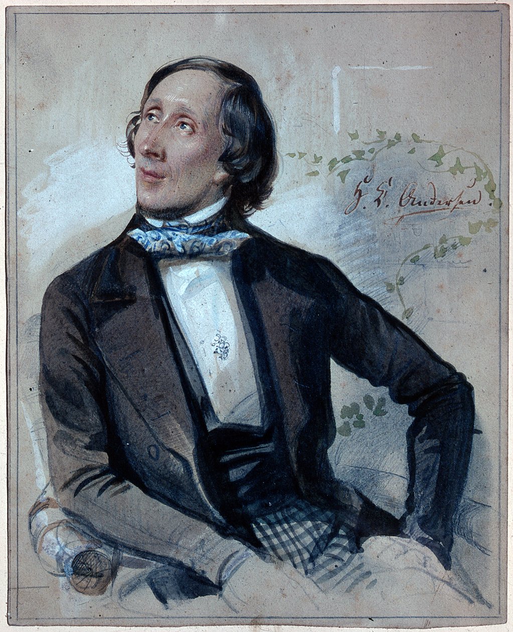 ハンス・クリスチャン・アンデルセン（1805-1875）の肖像 作： カール・ハートマン