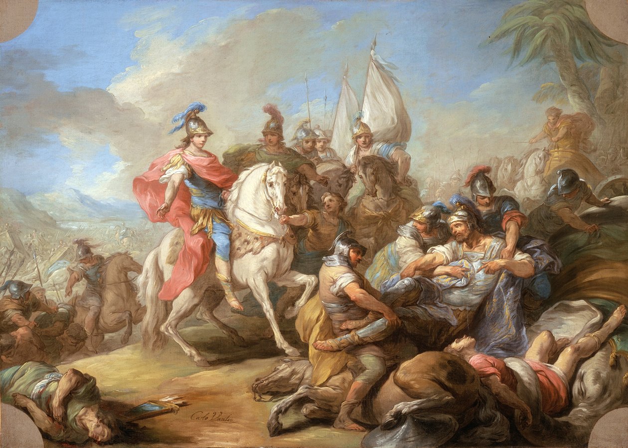 ポーラスを巡るアレクサンドルの勝利、c.1738 作： カール・ヴァン・ルー