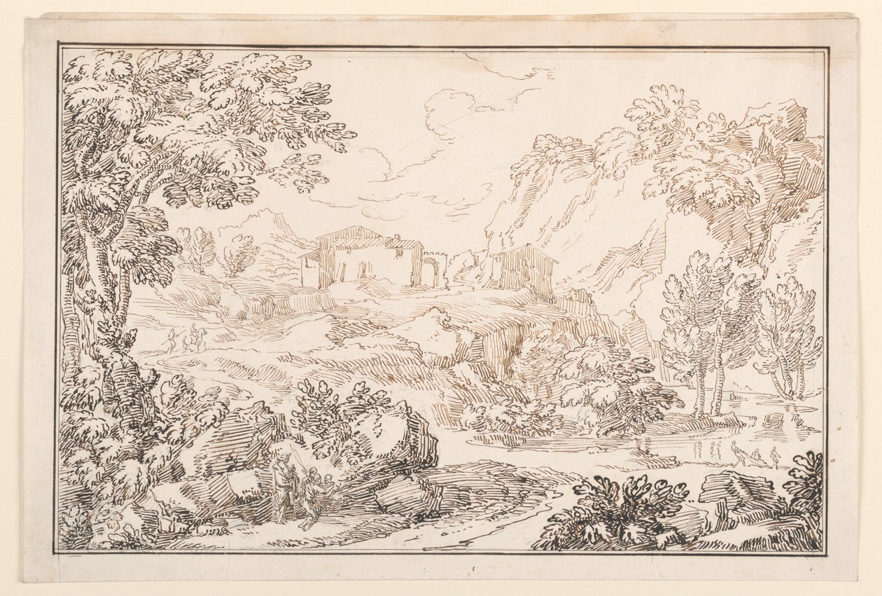 ドローイング、風景、1770-86年 作： カルロ・マルキオーニ
