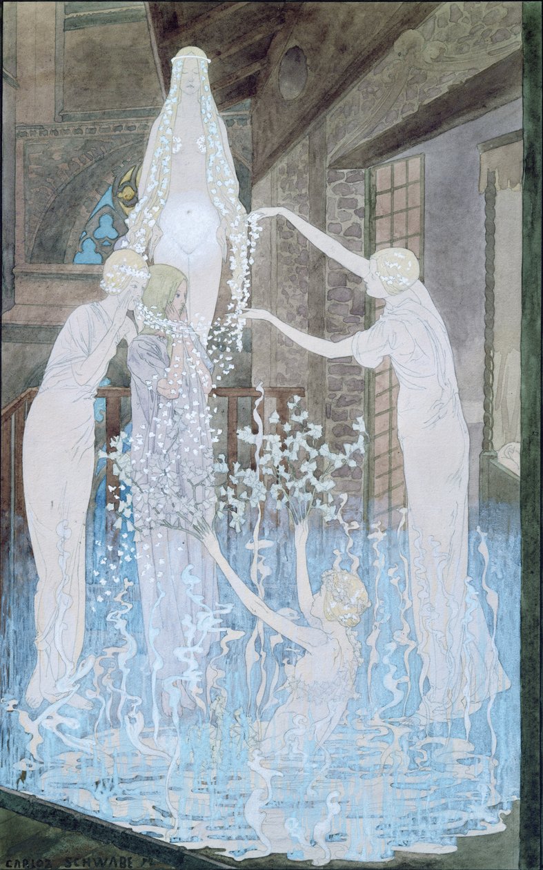 エミールゾラ（1840-1902）による「ルレーブ」のイラストc.1888 作： カルロス・シュワーベ