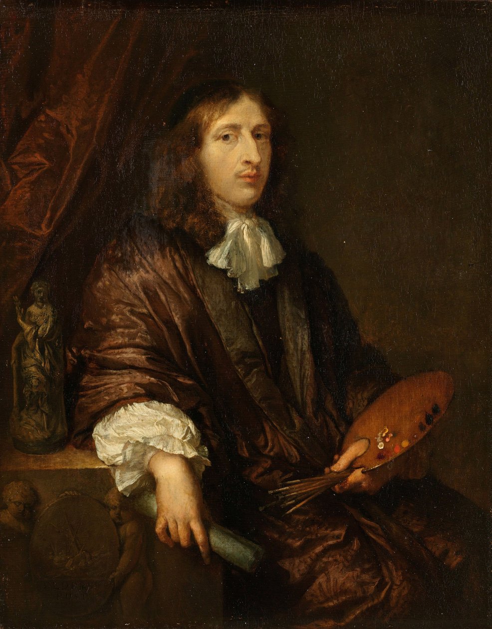 自画像、c。 1670年。 作： キャスパー・ネッシャー