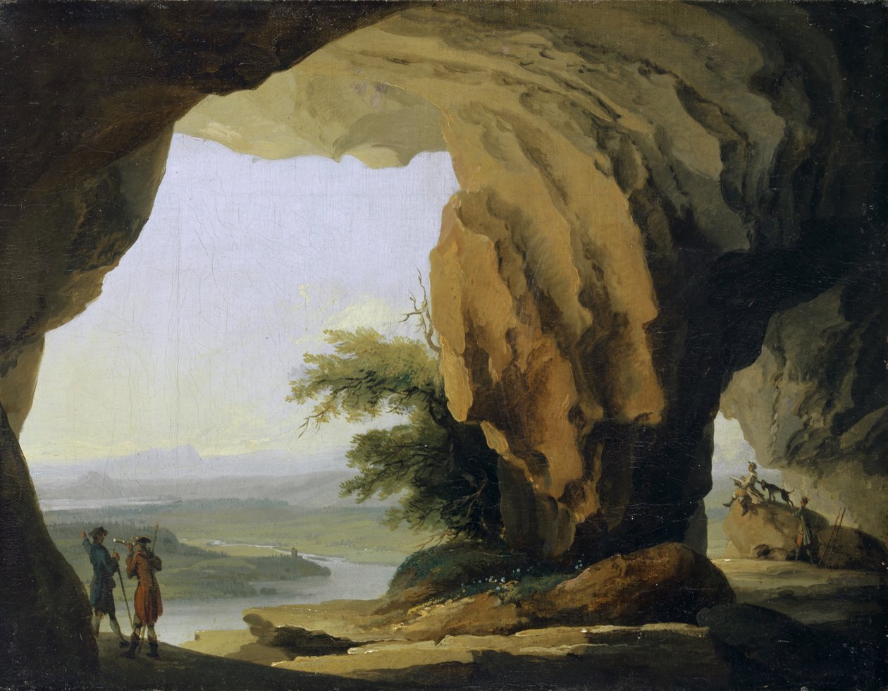 ビータス洞窟のある風景、c.1774-77 作： キャスパー・ウルフ