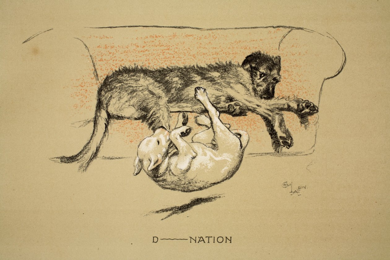 D--nation、1930年、「眠るパートナー」の第1版、アルディン、セシルチャールズウィンザー（1870-1935）、エアアンドスポットティスウッドリミテッド、チョークアンドチャコールが紙に出版 作： セシル・チャールズ・ウィンザー・アルディン