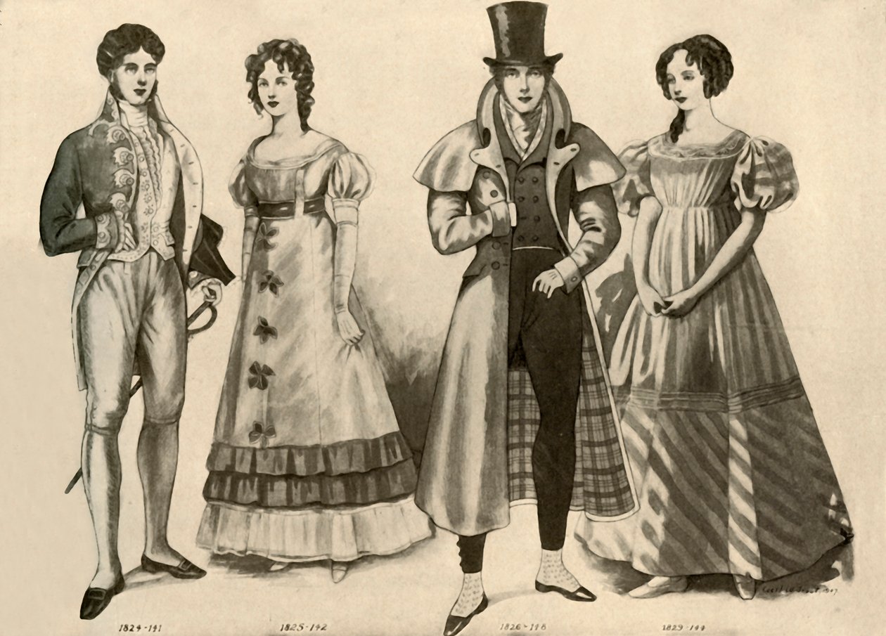 1824-1835、1907、1937年の服。 作： セシル・W・トラウト