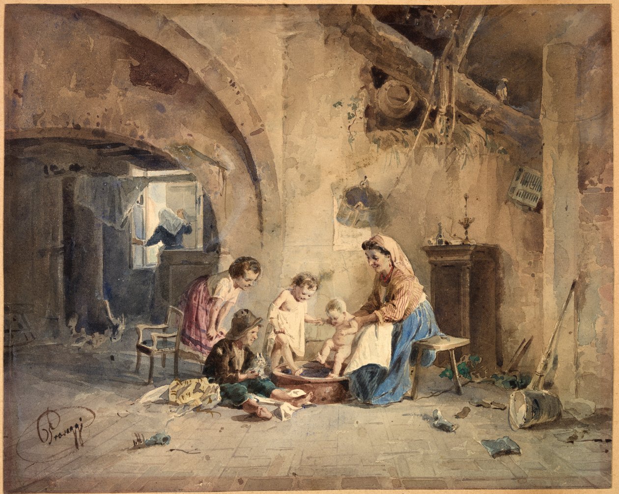 バス、19世紀。 作： Cesare Provaggi