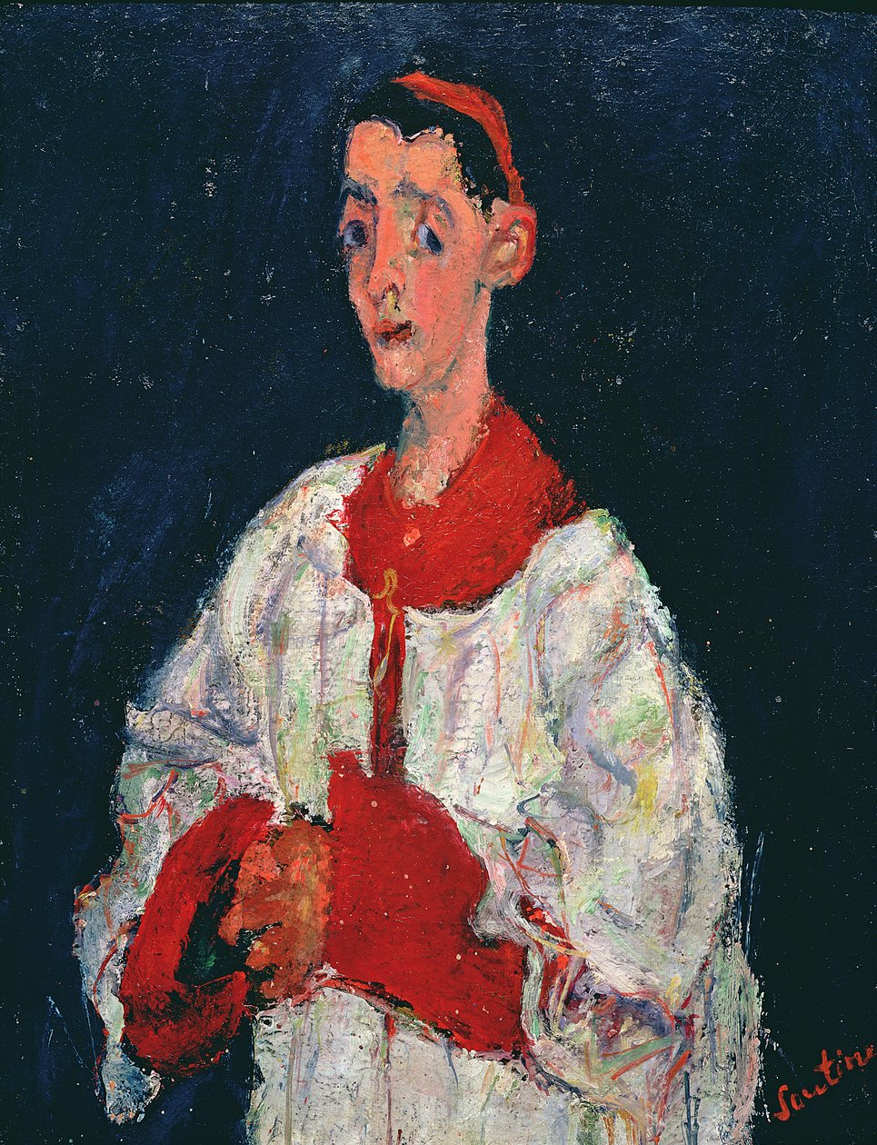 合唱団の少年、1928 作： Chaim Soutine