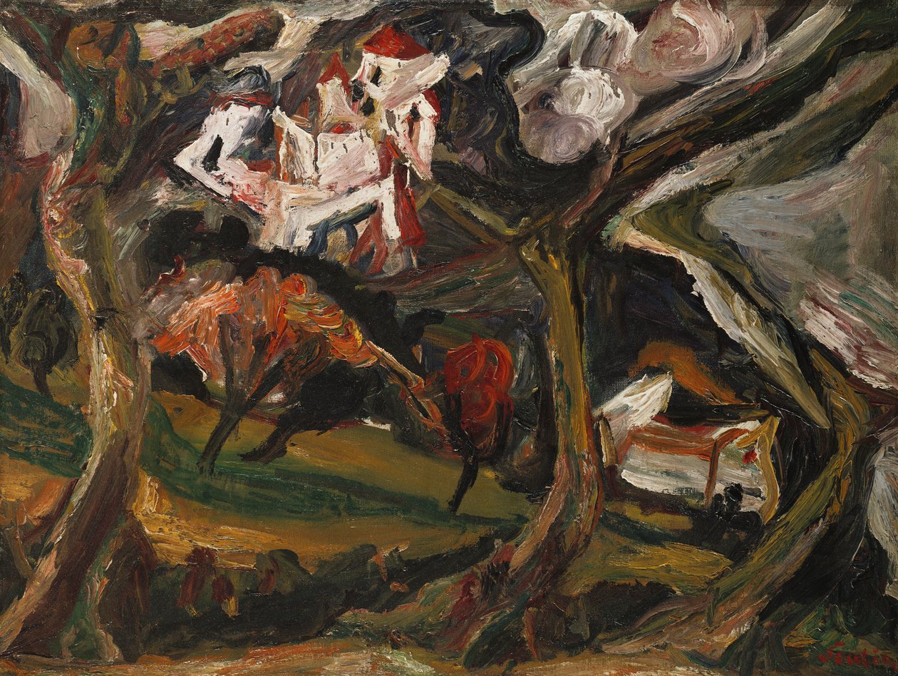風景」1919年頃（油彩・キャンバス 作： Chaim Soutine