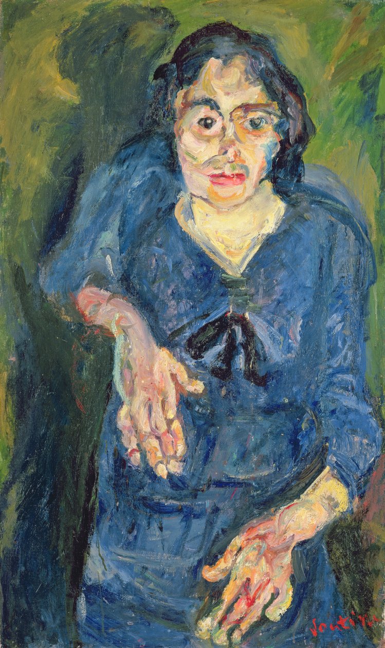 肖像画-ブルーの女性 作： Chaim Soutine