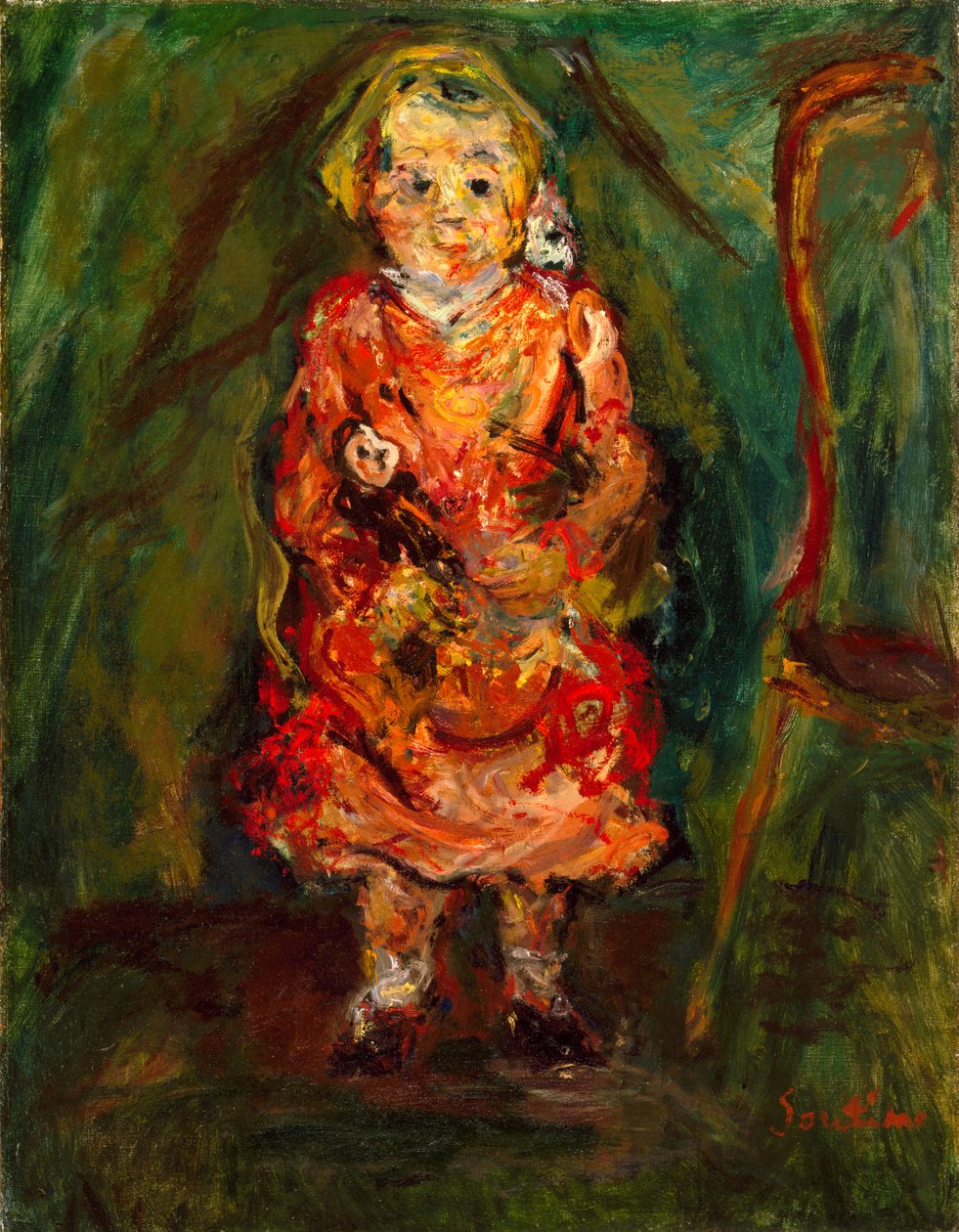 人形を持つ少女、1926-27 作： Chaim Soutine