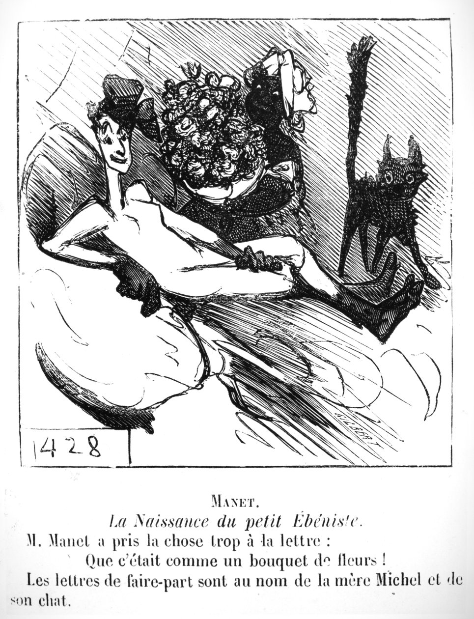 リトルキャビネットメーカーの誕生、「ルシャリヴァリ」の風刺画、1865年 作： チャム