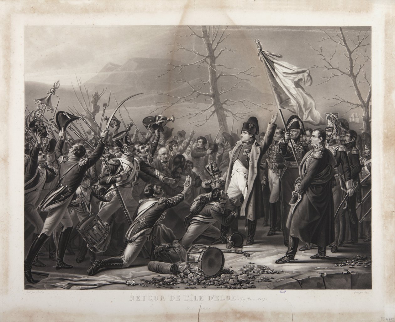 1815年3月7日、エルバ島からの復刻 作： カール・フォン・スチューベン