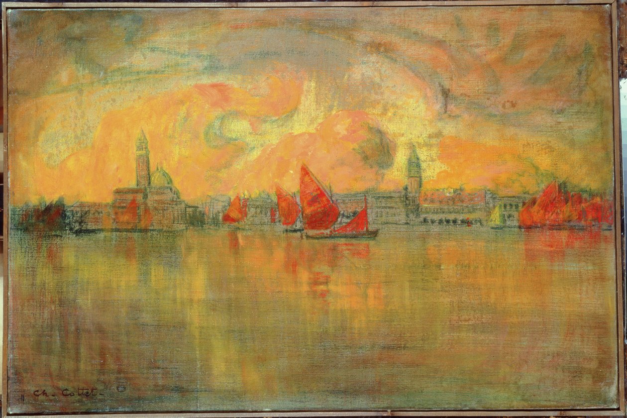 ヴェネツィアの海からの眺め、1896年 作： チャールズコット