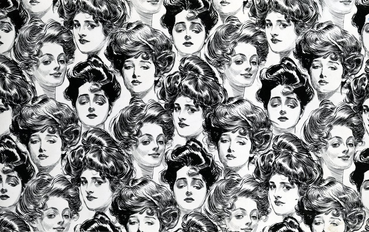 独身のアパートに適した壁紙のデザイン、1902 作： チャールズダナギブソン
