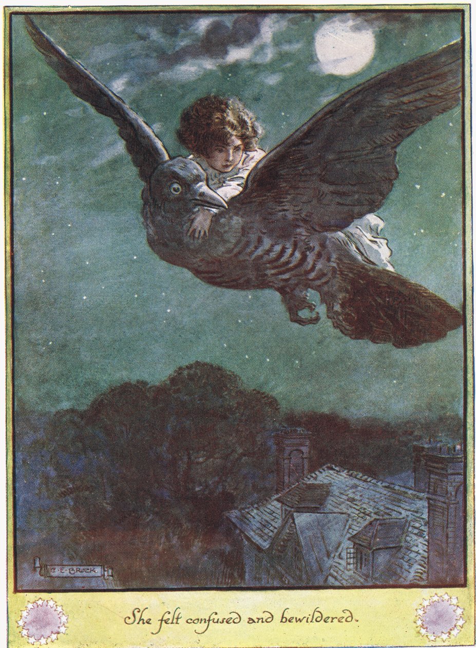 鳥の飛行、モレスワース夫人による「The Cuckoo Clock」のイラスト、1930年にMacmillanから出版 作： チャールズ・エドモンド・ブロック