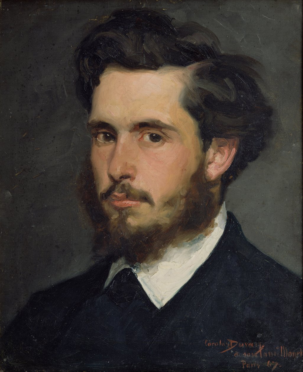 クロード・モネの肖像（1840-1926）1867 作： シャルル・エミール・オーギュスト・カロルス・デュラン