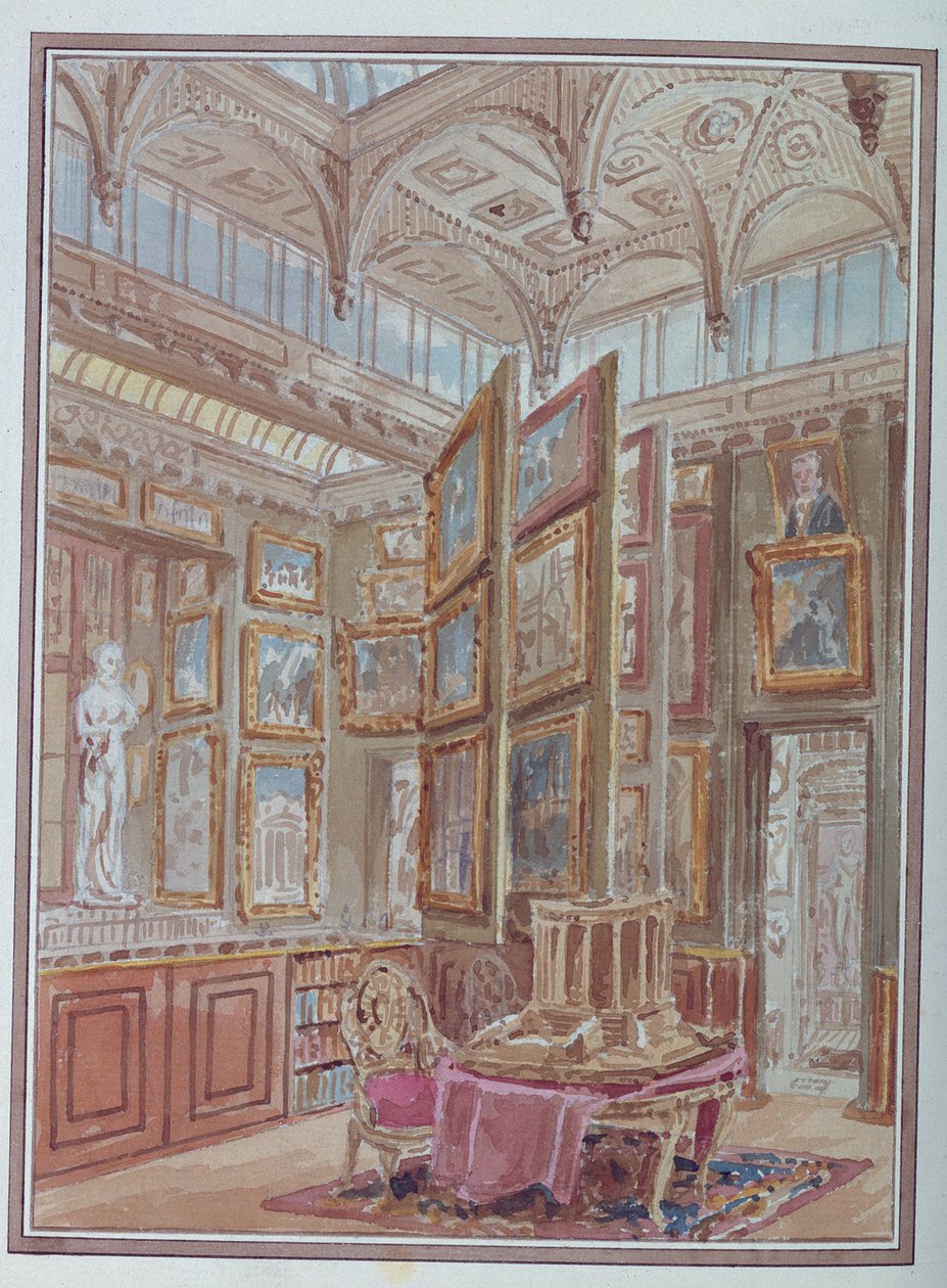 絵の部屋、1830年頃 作： チャールズ・ジェームズ・リチャードソン