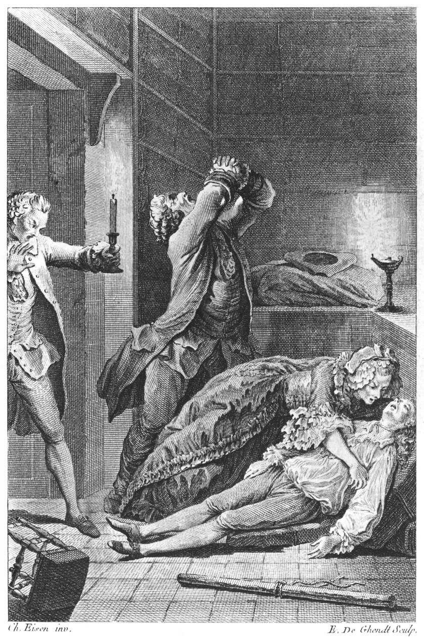 ジャンカラス（1698〜1762）、エマニュエルジャンネポムセンデジェント（1738〜1815）が亡くなった息子を発見 作： チャールズ・ジョセフ・ドミニク・アイゼン