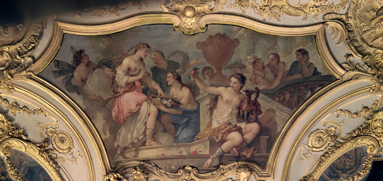 1732-39年のプシュケの物語を描いた楕円形のサロンの装飾パネル 作： チャールズ・ジョセフ・ナトワール