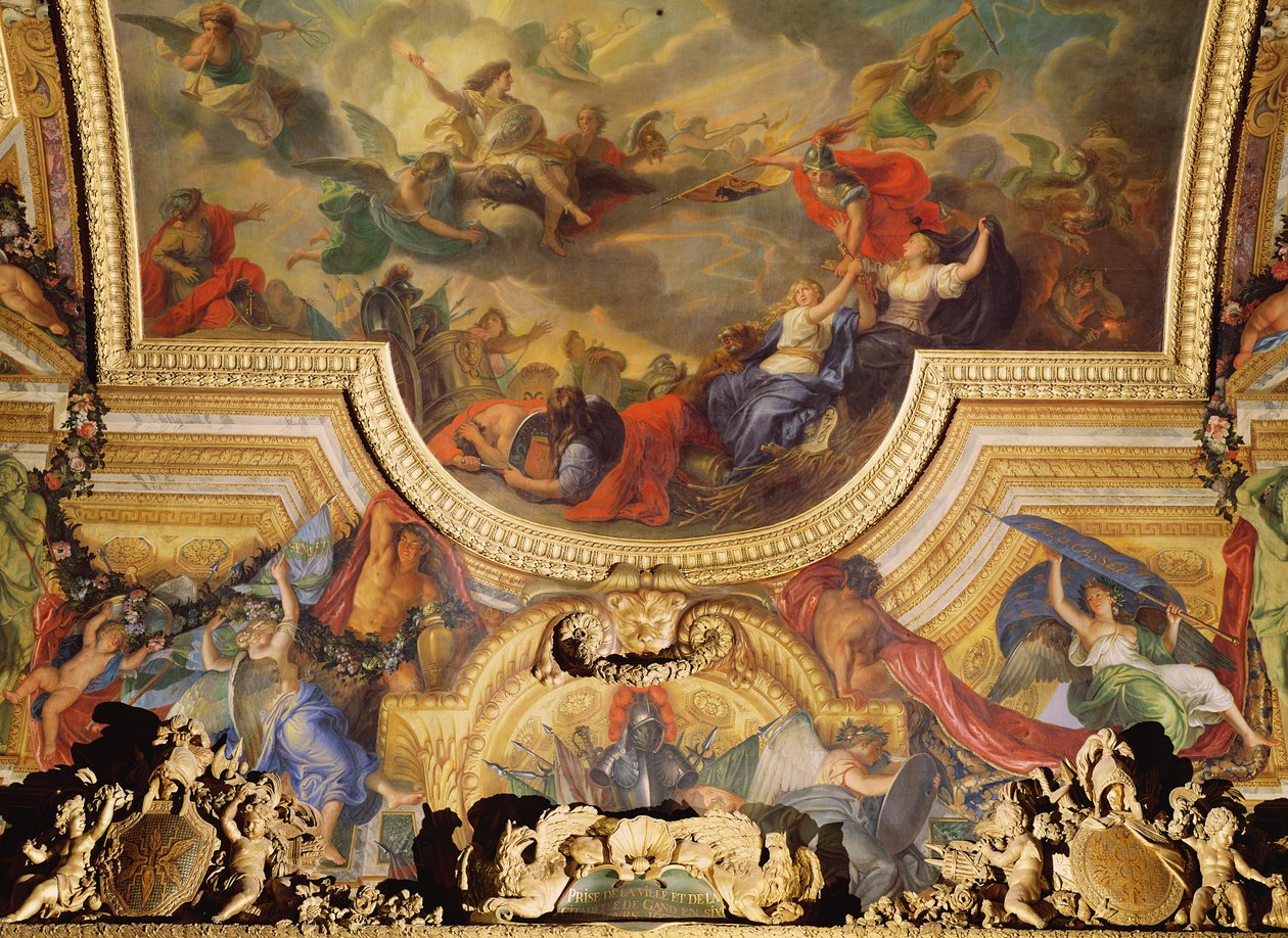 1678年の6日間の町とゲントの城塞のキャプチャ、Galerie des Glacesの天井画 作： チャールズ・ル・ブラン