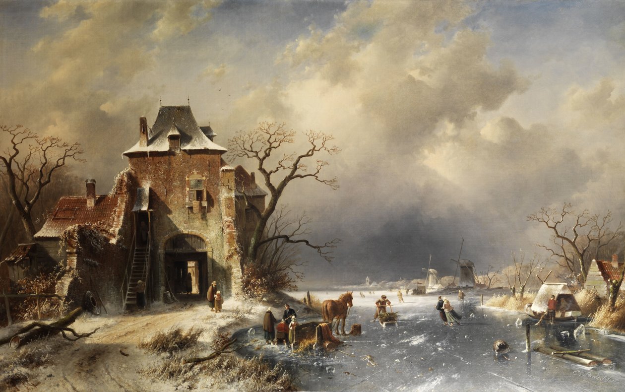 オランダの冬の風景 作： チャールズアンリジョセフライカート