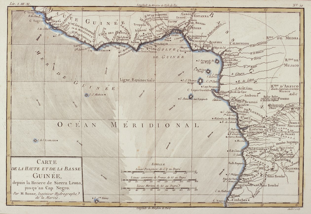 Guillaume Raynal（1713-96）による「地球のすべての既知の部分の地図」からの西アフリカは、1780年にジュネーブを発行しました 作： チャールズ・マリー・リゴバート・ボン