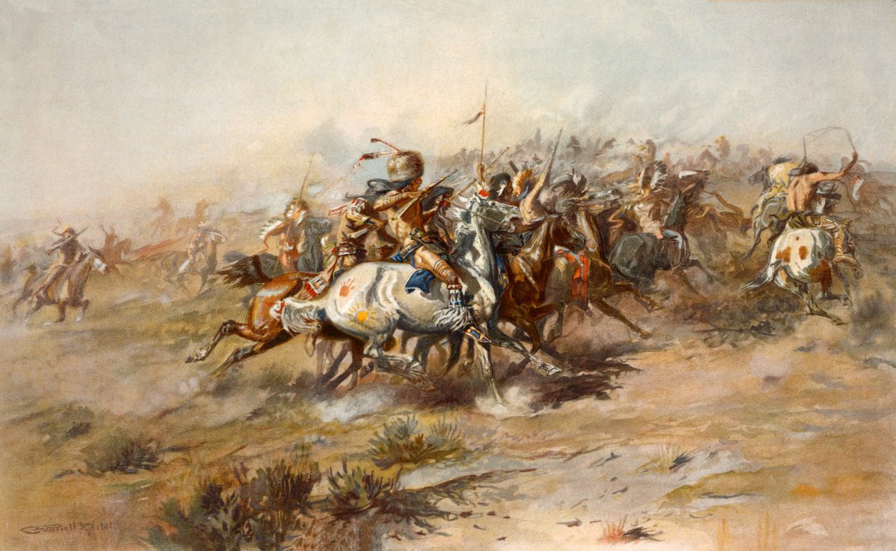 リトルビッグホーンの戦い、1876年6月、パブ。 1905 作： チャールズ・マリオン・ラッセル