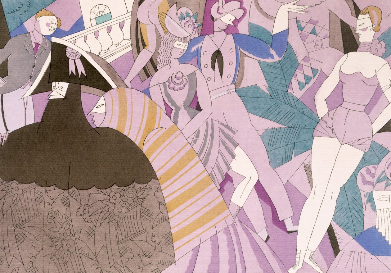 仮面舞踏会、1920年頃（ステンシル） 作： チャールズ・マーティン