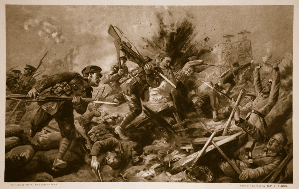 1915年9月25日、1914年から19年まで、Loosでのドイツ海軍の突進 作： チャールズ・ミルズ・シェルドン