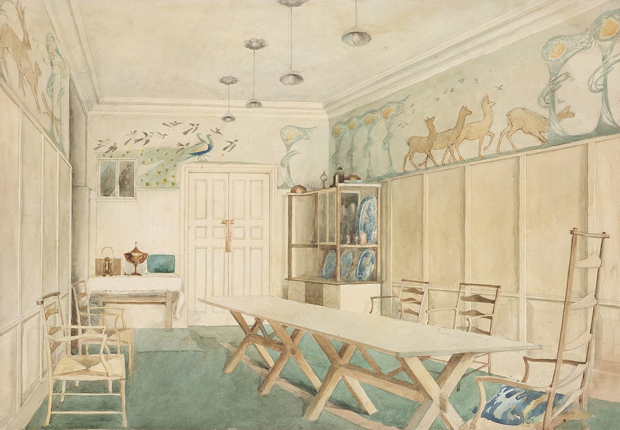 37 Cheyne Walk、チェルシーのダイニングルーム 作： チャールズ・ロバート・アシュビー