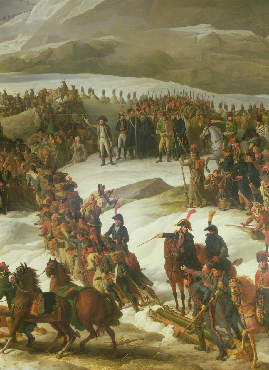 セントバーナード峠を横断するフランス軍、1800年5月20日、1806年（詳細） 作： チャールズ・テブナン